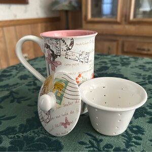 🫖 Parisian Themed Tea Infuser Mug